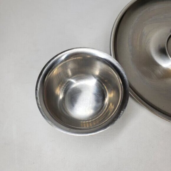 Oneida Stainless Chip and Dip Platter Bowl Simple Classic Party Celebrat… - Picture 6 of 13